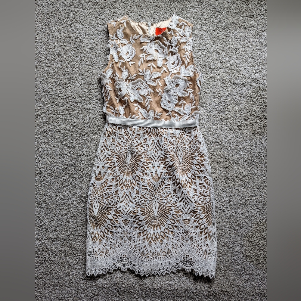 ML Monique Lhuillier BHLDN White Calypso Floral Lace Dress